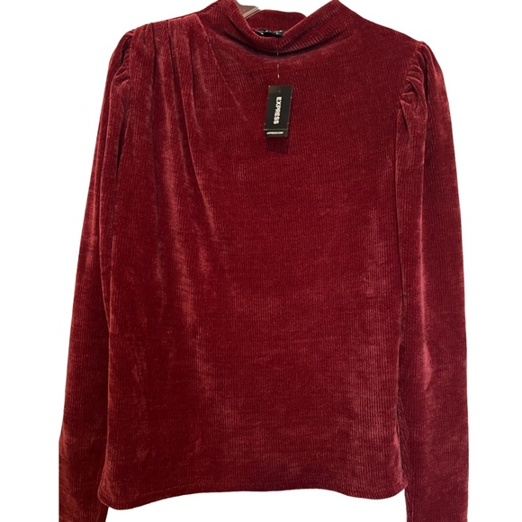 Blouse Festival Velours Rouge Express | Taille M | Neuf Avec étiquettes | Style Habillé